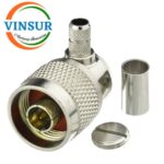 11112016 -- RF CONNECTOR - 50OHMS , N MALE , RIGHT ANGLE , CRIMP TYPE , LMR-240 CABLE