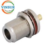 1112123D -- RF CONNECTOR - 50OHMS , N FEMALE , STRAIGHT , BULKHEAD REAR MOUNT , SOLDER TYPE , RG402 (0.141 INCH)  CABLE