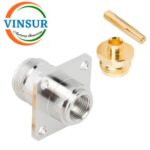 1112143D -- RF CONNECTOR - 50OHMS , N FEMALE , STRAIGHT ,4-HOLE FLANGE MOUNT , SOLDER TYPE , RG402 CABLE - Image 2