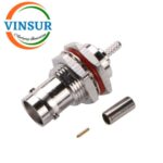 11321214 -- RF CONNECTOR - 50OHMS , BNC FEMALE , STRAIGHT , BULK HEAD REAR MOUNT , CRIMP TYPE , RG316, RG174, RG188, LMR100 CABLE - Image 2