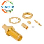 11721211 -- RF CONNECTOR - 50 OHMS , MCX FEMALE , STRAIGHT , BULK HEAD REAR MOUNT , CRIMP TYPE , RG1.13 CABLE