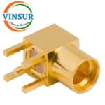 11822042 -- RF CONNECTOR - 50 OHMS , MMCX FEMALE , RIGHT ANGLE , PCB-THROUGH HOLE
