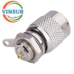 112111I0 -- RF CONNECTOR - 50 OHMS , TNC MALE , STRAIGHT , BULK HEAD FRONTMOUNT , PCB-SOLDER CUP - Image 2