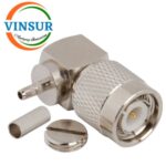 11212014 -- RF CONNECTOR - 50 OHMS , TNC MALE , RIGHT ANGLE, CRIMP TYPE , RG316, RG174, RG188, LMR100 CABLE