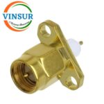 11511390 -- RF CONNECTOR - 50 OHMS , SMA MALE , STRAIGHT , 2 HOLE FLANGE , 4MM EXTENDED TEFLON , ROUND POST