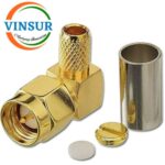 11512015 -- RF CONNECTOR - 50 OHMS , SMA MALE , RIGHT ANGLE ,  CRIMP TYPE RG58/RG142/LMR195 CABLE