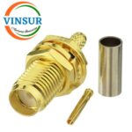 11521214 -- RF CONNECTOR - 50 OHMS , SMA FEMALE , STRAIGHT , BULK HEAD REAR MOUNT , CRIMP TYPE , RG316, RG174, RG188, LMR100 CABLE - Image 3