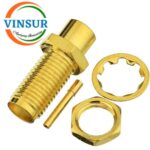 1152123D -- RF CONNECTOR - 50 OHMS SMA FEMALE ,STRAIGHT, BULK HEAD REAR MOUNT, SOLDER TYPE, RG402 (0.141 INCH)CABLE - Image 2