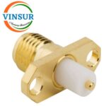 11521390-6G -- RF CONNECTOR - 50 OHMS , SMA FEMALE , STRAIGHT , 2 HOLE FLANGE , 4MM EXTENDED TEFLON , ROUND POST