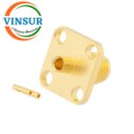1152143C -- RF CONNECTOR - 50 OHMS , SMA FEMALE , STRAIGHT , 4 HOLE FLANGE , SOLDER TYPE , RG405 (0.086 INCH)  CABLE - Image 2