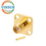 1152143C -- RF CONNECTOR - 50 OHMS , SMA FEMALE , STRAIGHT , 4 HOLE FLANGE , SOLDER TYPE , RG405 (0.086 INCH)  CABLE