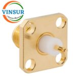 11521490 -- RF CONNECTOR - 50 OHMS , SMA FEMALE , STRAIGHT,4 HOLE FLANGE , 4MM EXTENDED TEFLON , ROUND POST