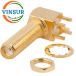 11522540 -- RF CONNECTOR - 50 OHMS , SMA FEMALE , RIGHT ANGLE , BULK HEAD LONG LENGTH , PCB-THROUGH HOLE , ROUND POST - Image 2