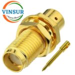 1192123D -- RF CONNECTOR - 50 OHMS , RP SMA MALE , STRAIGHT , BULKHEAD REAR MOUNT , SOLDER TYPE , RG402 (0.141 INCH)  CABLE