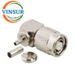 11A12014 -- RF CONNECTOR - 50 OHMS , RP TNC MALE , RIGHT ANGLE ,  CRIMP TYPE , RG316, RG174, RG188, LMR100 CABLE - Image 2