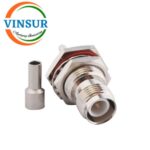 11A21214 -- RF CONNECTOR - 50 OHMS ,RP TNC FEMALE,STRAIGHT, BULK HEAD REAR MOUNT , CRIMP TYPE , RG316, RG174, RG188, LMR100 CABLE - Image 2