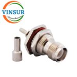 11A21214 -- RF CONNECTOR - 50 OHMS ,RP TNC FEMALE,STRAIGHT, BULK HEAD REAR MOUNT , CRIMP TYPE , RG316, RG174, RG188, LMR100 CABLE