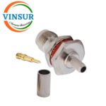 11A21215 -- RF CONNECTOR - 50 OHMS , RP TNC FEMALE , STRAIGHT, BULKHEAD REAR MOUNT , CRIMP TYPE , RG58, RG142, LMR195 CABLE - Image 2