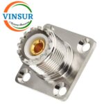 11C214I0 -- RF CONNECTOR - 50 OHMS , UHF FEMALE , STRAIGHT , 4 HOLE FLANGE , SOLDER CUP