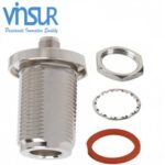N Female Bulkhead to SMA Female Straight Adapter 50 Ω
