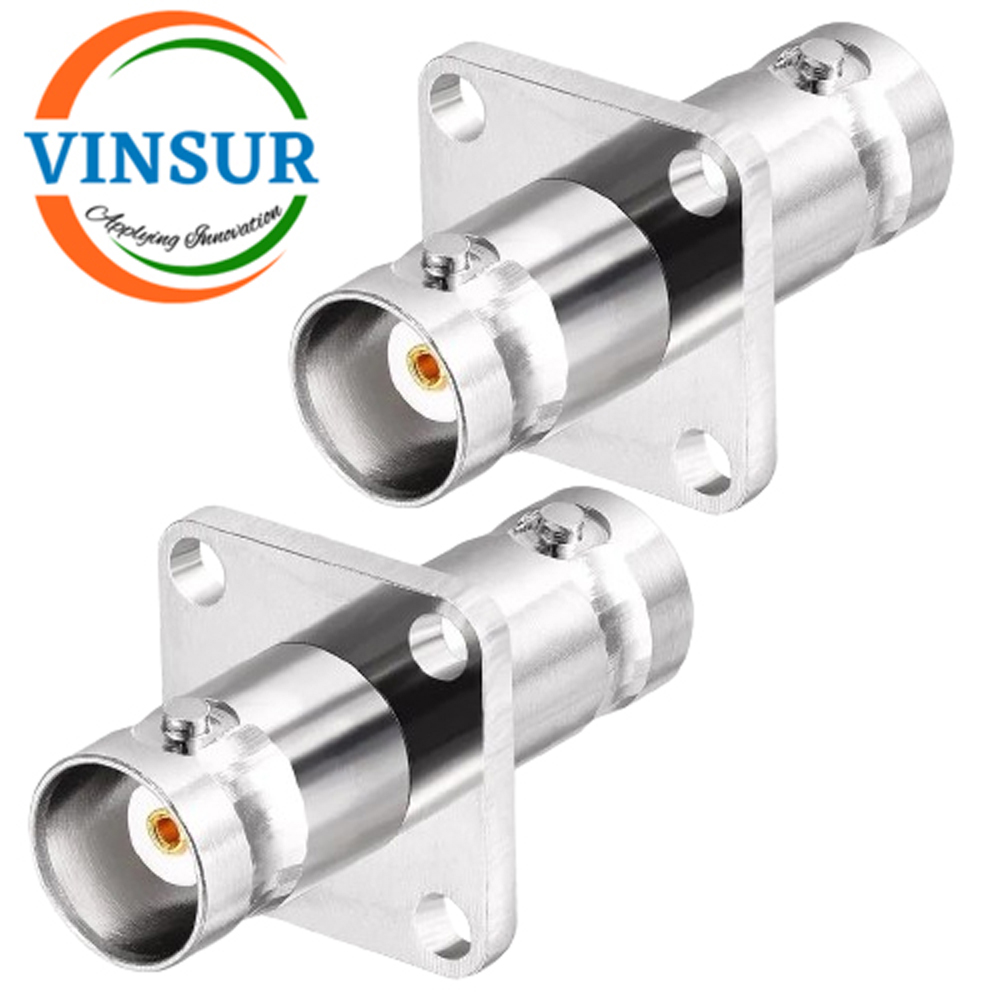 41324321 -- RF ADAPTER – 50 OHMS, BNC FEMALE TO BNC FEMALE STRAIGHT 4-HOLE FLANGE ADAPTER1 41324321 -- RF ADAPTER – 50 OHMS BNC FEMALE TO BNC FEMALE STRAIGHT 4-HOLE FLANGE ADAPTER - Image 1