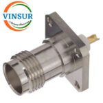 VSW-112214I0 -- RF CONNECTOR - 50OHMS , TNC FEMALE , STRAIGHT , 4 HOLE FLANGE , SOLDER CUP