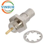 VSW-11J21171 -- RF CONNECTOR - 50 OHMS , QMA FEMALE , STRAIGHT , BULKHEAD FRONT MOUNT , ROUND POST - Image 2