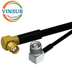 614301304A-500A -- RF CABLE ASSEMBLY - SMA MALE RIGHT ANGLE TO N MALE  RIGHT ANGLE  FOR LMR240 FR CABLE ASSEMBLY