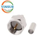 VSW-12B11015 -- RF CONNECTOR - 75 OHMS , F-TYPE MALE , STRAIGHT , CRIMP TYPE , RG58, RG142, LMR195 CABLE