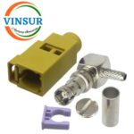 VSW-FAKRA-FRA-316K -- RF CONNECTOR - 50 OHMS FAKRA SMB FEMALE RIGHT ANGLE CRIMP TYPE FOR RG 316 CABLE(Curry) - Image 2