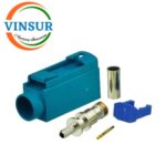 VSW-FAKRA-FS-316Z -- RF CONNECTOR - 50 OHMS FAKRA SMB FEMALE STRAIGHT CRIMP TYPE FOR RG 316 CABLE(Water Blue)