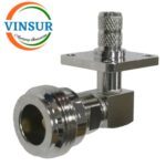 11122416 -- RF CONNECTOR - 50 OHMS , N FEMALE , RIGHT ANGLE , 4 HOLE FLANGE , CRIMP TYPE , LMR-240 CABLE