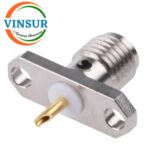 VSW-11521370-10 -- RF CONNECTOR - 50 OHMS , SMA FEMALE , STRAIGHT , 2 HOLE FLANGE , SOLDER TERMINATION - Image 2