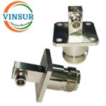 VSW250012-CN -- RF CONNECTOR - 50OHMS , N FEMALE , RIGHT ANGLE ,4-HOLE FLANGE MOUNT , SOLDER TYPE , RG402 CABLE