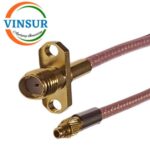 VSW250080-CA -- SMA FEMALE STRAIGHT 2 HOLE FLANGE TO MMCX MALE STRAIGHT FOR RG316 CABLE ASSEMBLY LENGTH OF 75MM - Image 2