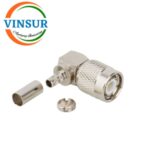 11212025 -- RF CONNECTOR - 50 OHMS ,TNC MALE , RIGHT ANGLE, CLAMP TYPE , RG58, RG142, LMR195 CABLE