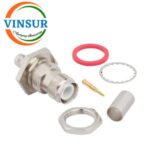 11A21216 -- RF CONNECTOR - 50 OHMS , RP TNC FEMALE , STRAIGHT , BULKHEAD REAR MOUNT , CRIMP TYPE , LMR-240 CABLE