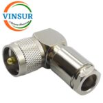 11C12027 -- RF CONNECTOR - 50 OHMS , UHF MALE , RIGHT ANGLE , CLAMP TYPE , LMR-400 CABLE - Image 2