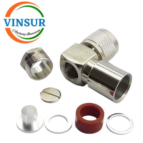 11C12027 -- RF CONNECTOR - 50 OHMS , UHF MALE , RIGHT ANGLE , CLAMP TYPE , LMR-400 CABLE