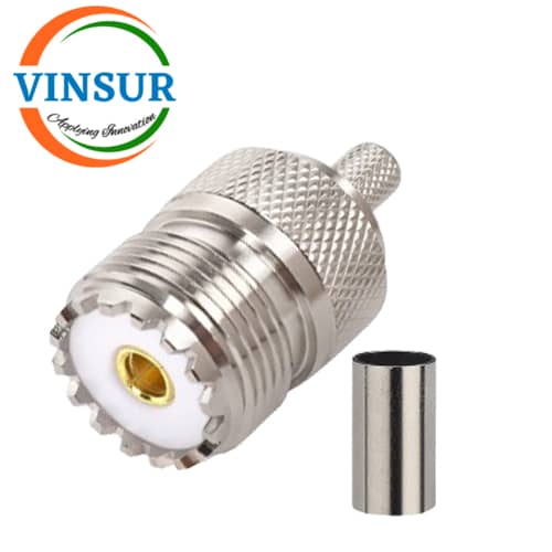 11C21016 -- RF CONNECTOR - 50 OHMS , UHF FEMALE , STRAIGHT , CRIMP TYPE , LMR-240 CABLE