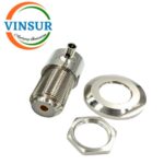 11C22235 -- RF CONNECTOR - 50 OHMS , UHF FEMALE , RIGHT ANGLE , BULKHEAD REAR MOUNT , SOLDER TYPE , RG58,142 CABLE