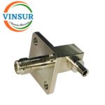 VSW250011-CN -- RF CONNECTOR - 50 OHMS , SMA FEMALE ,RIGHT ANGLE 4 HOLE FLANGE , SOLDER TYPE , RG405 (0.086 INCH)CABLE - Image 2