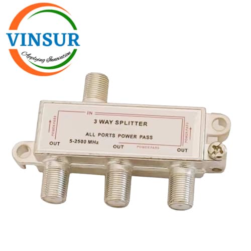 VSW-3S-5-2.5MHz--RF Satellite Splitter(3 Way 5-2500MHz F Female)