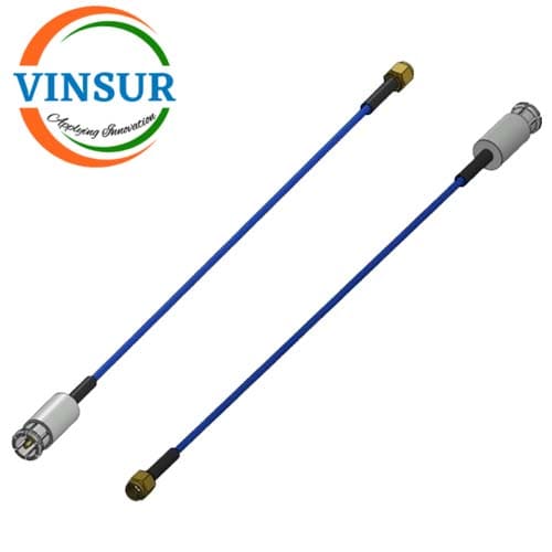 61415N15NOQ-1D – RF Cable Assembly SMA Male Straight to PSMP Male Straight for RG402 Cable of Length 1m