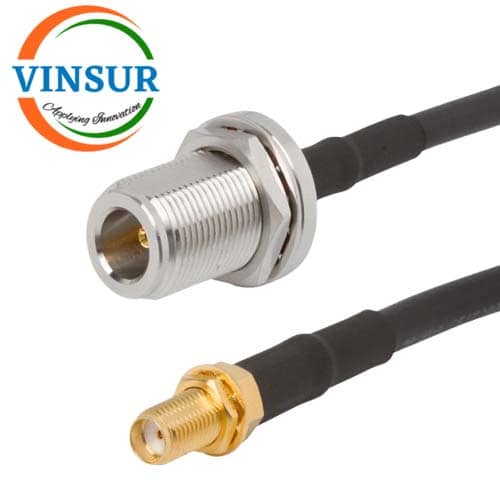 VSW250094-CA – RF Cable Assembly - N-Type Female Straight Bulk Head to SMA Female Straight  Bulk Head for RG58 Cable of Length of 1m