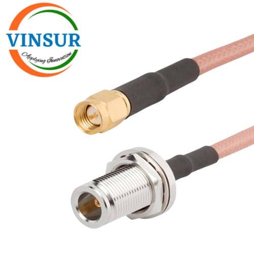 VSW250096-CA – RF Cable Assembly - N-Type Female Straight  Bulk Head to SMA Male Straight for RG-142 Cable of Length 1m