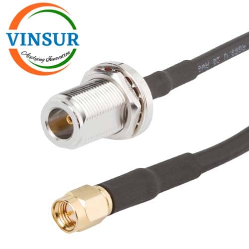 VSW250095-CA – RF Cable Assembly- N-Type Female Straight Bulk Head to SMA Male Straight for RG58 Cable of Length of 1m