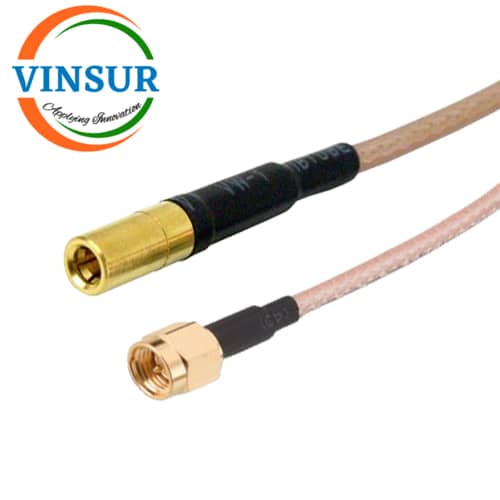 61M104106-46B -- RF Cable Assembly - SSMB Male Straight to SMA Male Straight for RG316 Cable of Length 46cm