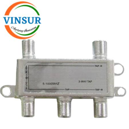 VSW-3TP-8dBi --RF Taps (3 Way 8dB 5-1000MHz F Female)