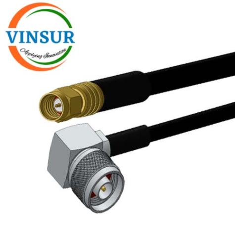 VSW-SMAM-NMRA-120-240 -- RF Cable Assembly - SMA Male Straight to N Male Right Angle for VSW240-FR Cable of Length 120mm